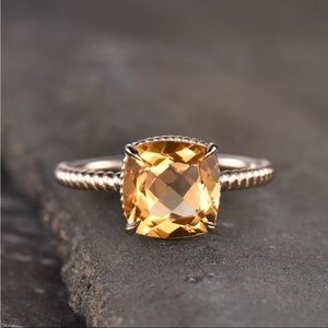 Gold Citrine Ring Size 8.5 14K Yellow Gold